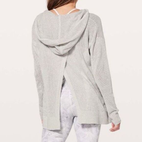 Lululemon Still Movement Wrap Split Back Hooded Open Cardigan Size 4 - Picture 3 of 8